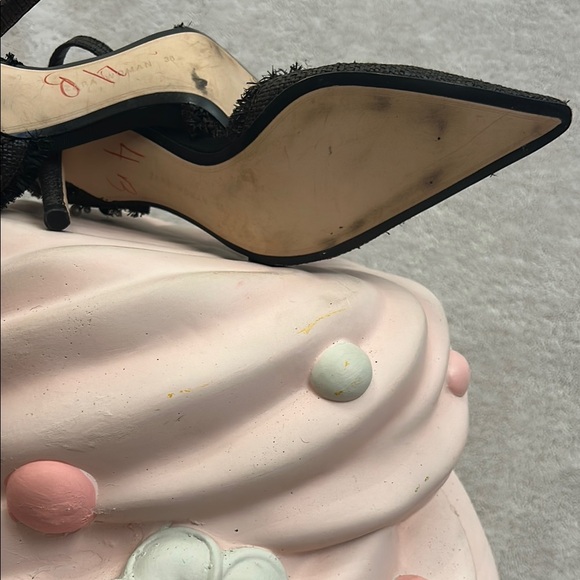 Zara Black and Blue Floral Stiletto Heels Size 7 - Picture 11 of 11